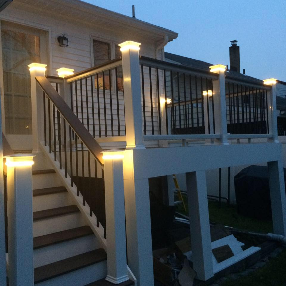 Outdoor deck lighting installation