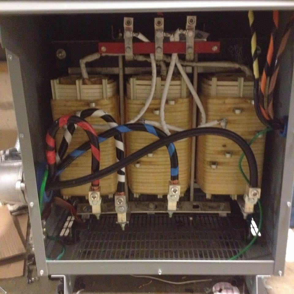 Three-phase transformer wiring installation